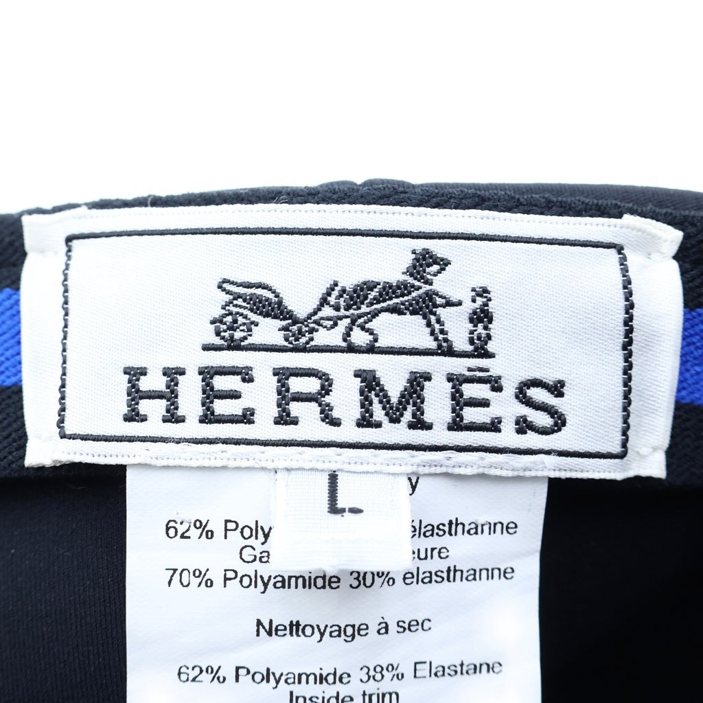 HERMES(エルメス) ネオバンアトランティック Hリフト エンボスロゴ ベースボール キャップ 帽子 ブラック