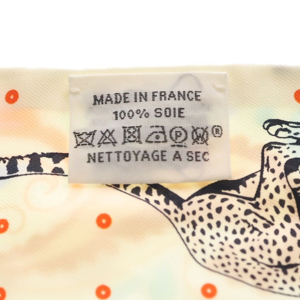 HERMES(エルメス) ツイリー GUEPARDS BANDANA チーター スカーフ シルク グリペール/ルージュアッシュ/マルチカラー レディース