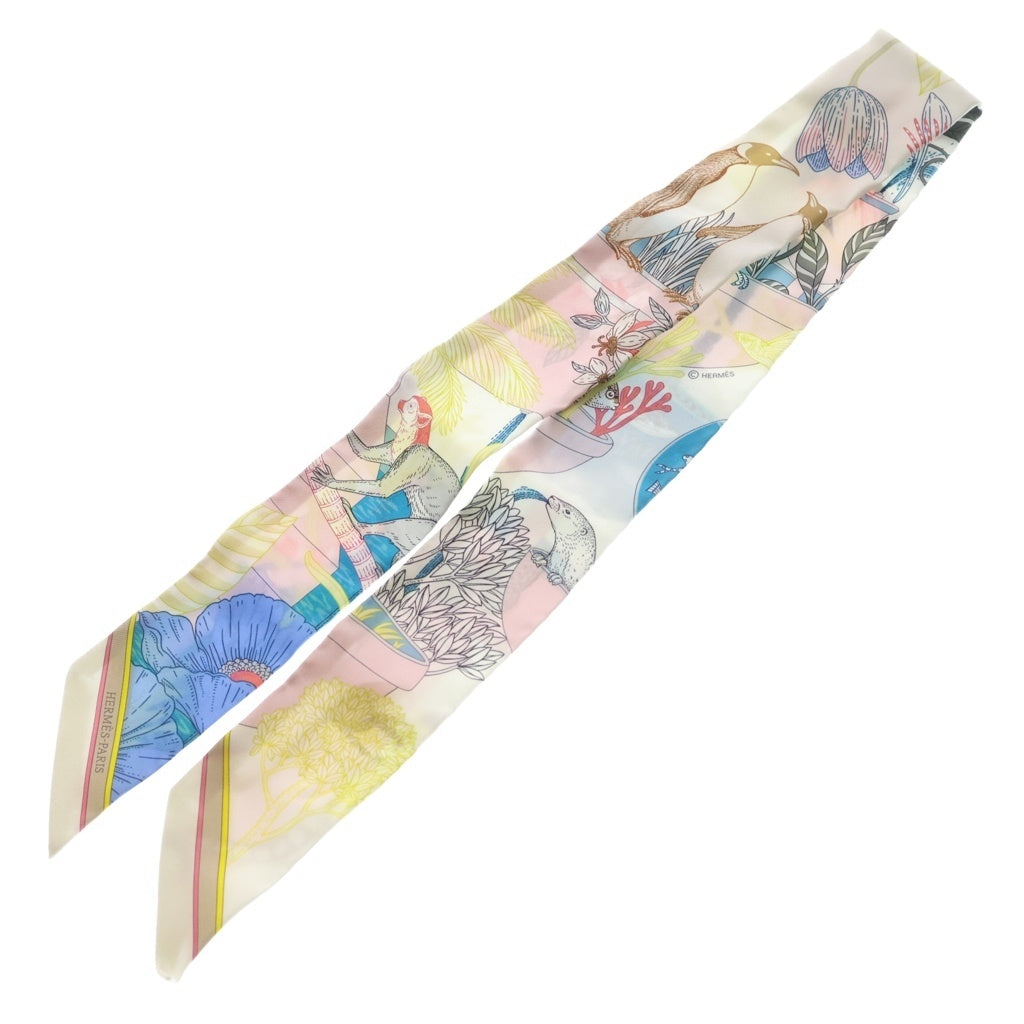 HERMES(エルメス) ツイリー Precious Paradise プレシャスパラダイス スカーフ シルク ホワイト マルチカラー レディース