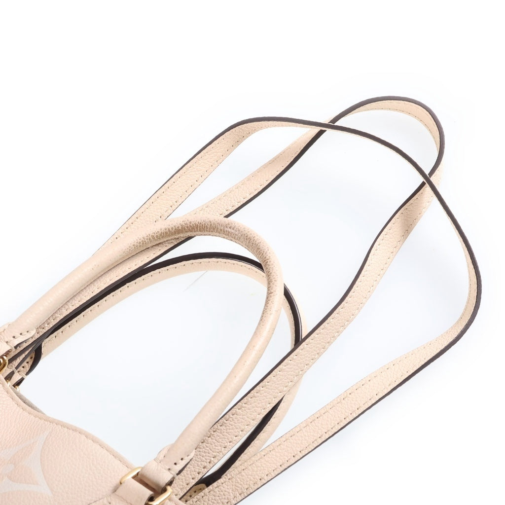 LOUIS VUITTON(ルイヴィトン) モノグラム・アンプラント オンザゴーMM ハンドバッグ クレームサフラン ベージュ レザー M45717 ゴールド金具 レディース