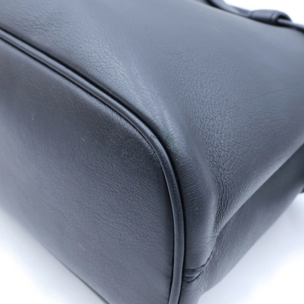 PRADA(プラダ) バックル ダブルベルト付 スモール ハンドバッグ 2WAY ソフトグレインレザー ブラック 1BA418 レディース