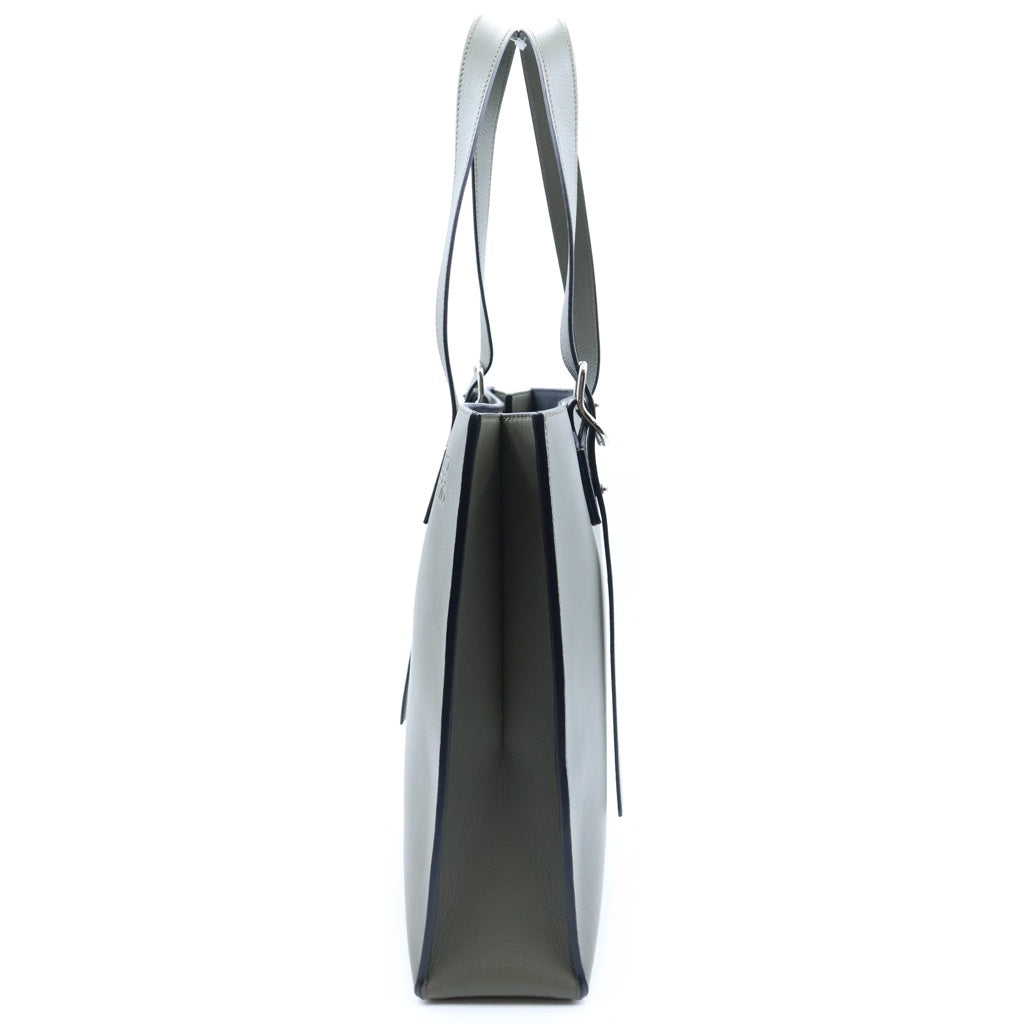 LOEWE(ロエベ) バックル ホリゾンタル トートバッグ ビジネスバッグ アナグラム カーキ グリーン クラシックカーフ B692K96X06 シルバー金具