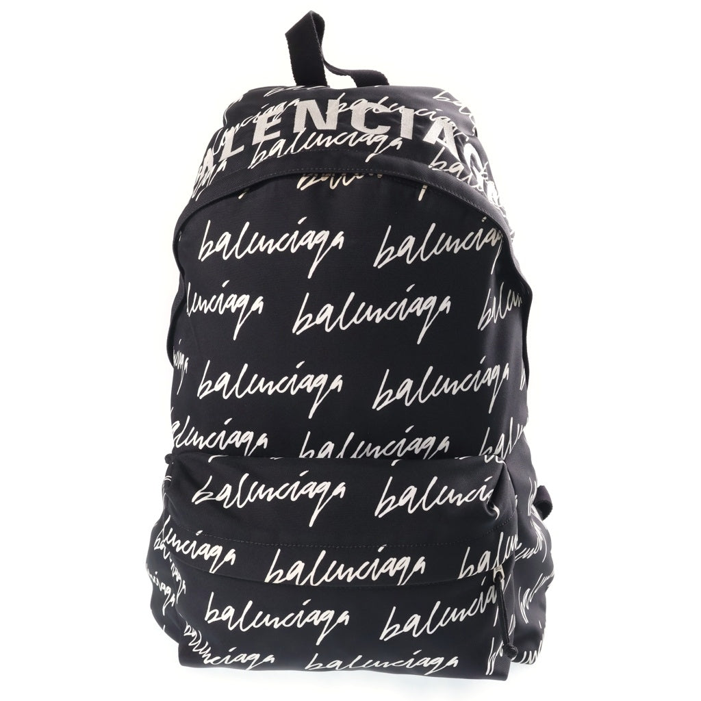 BALENCIAGA(バレンシアガ) ロゴ総柄リュックサック バックパック ブラック 507460 シルバー金具