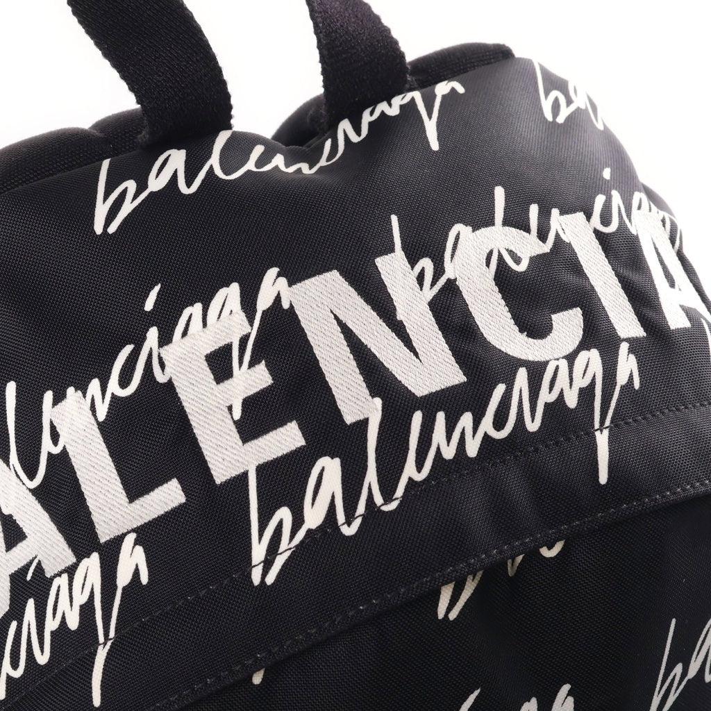 BALENCIAGA(バレンシアガ) ロゴ総柄リュックサック バックパック ブラック 507460 シルバー金具