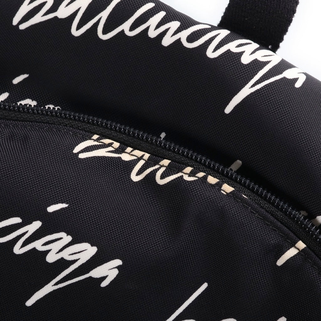 BALENCIAGA(バレンシアガ) ロゴ総柄リュックサック バックパック ブラック 507460 シルバー金具