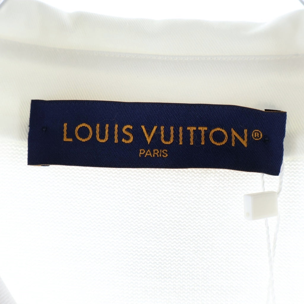 LOUIS VUITTON(ルイヴィトン) エンブロイダードショートスリーブ パールボタン 半袖 ニットポロシャツ ホワイト コットン M242MM F77 HRN14W レディース