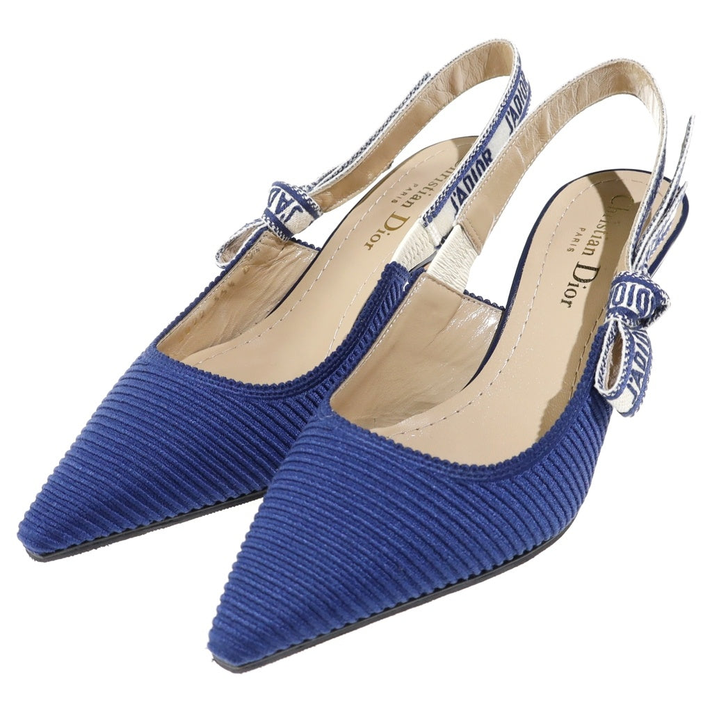Christian Dior(クリスチャンディオール) スリングバッグヒールパンプス ブルー レディース