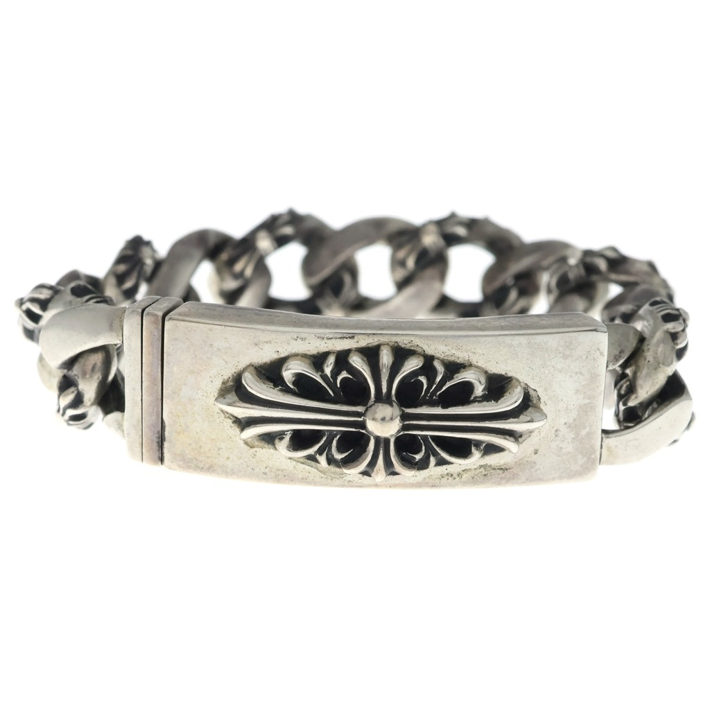 CHROME HEARTS(クロムハーツ) ID FLORAL CRS フローラルクロスIDファンシーリンク ブレスレット 11LINK シルバー BCA166