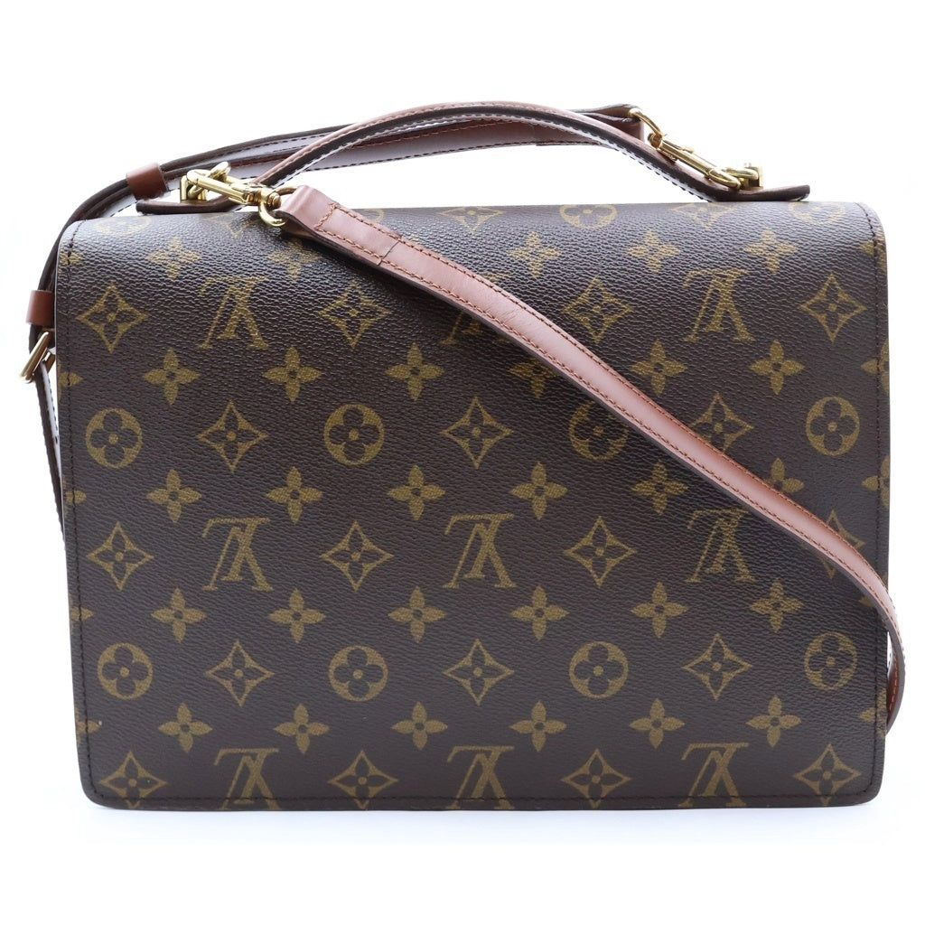 LOUIS VUITTON(ルイヴィトン) モノグラム モンソー28 ショルダーバッグ ブラウン PVCレザー M51185 ゴールド金具 レディース