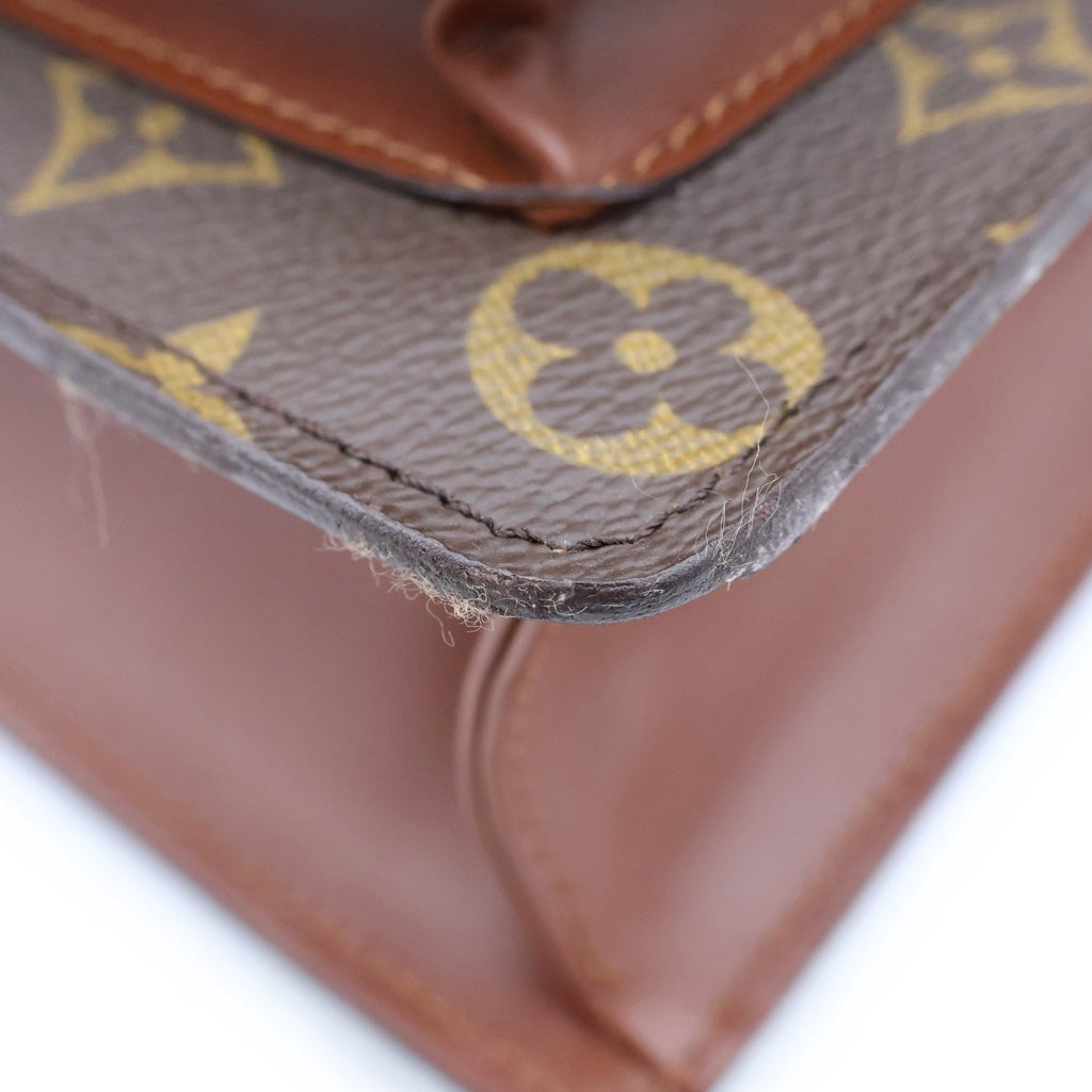 LOUIS VUITTON(ルイヴィトン) モノグラム モンソー28 ショルダーバッグ ブラウン PVCレザー M51185 ゴールド金具 レディース
