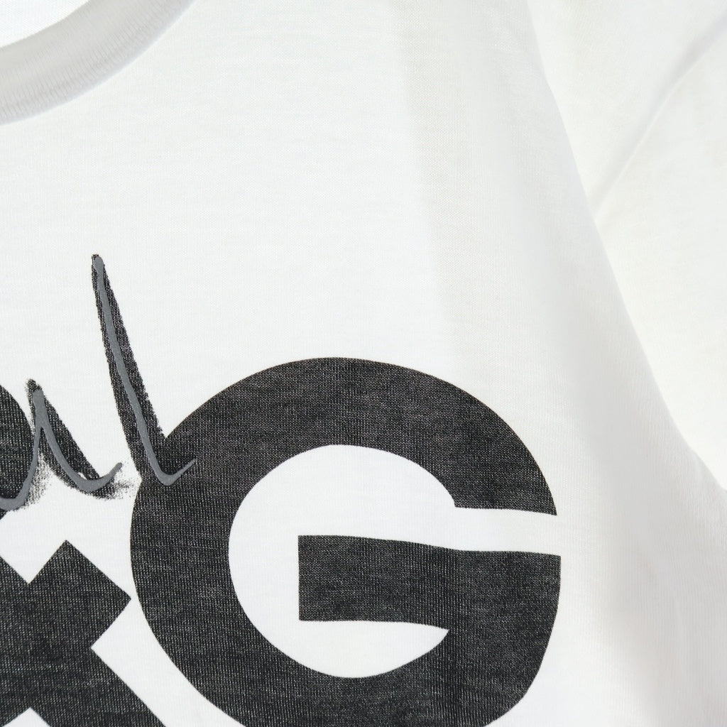 DOLCE & GABBANA(ドルチェアンドガッバーナ) ライティングロゴ 半袖Tシャツ カットソー コットン ホワイト レディース