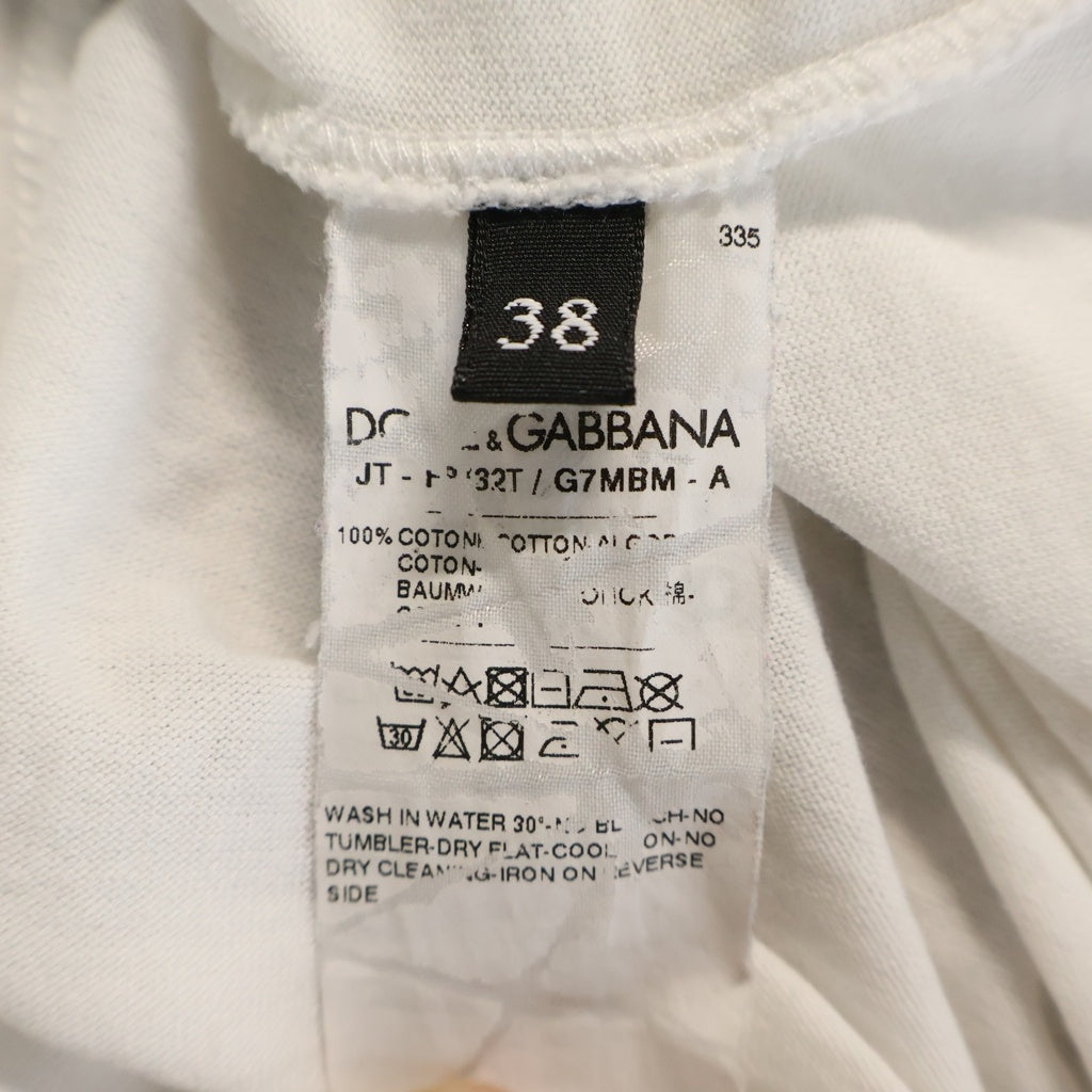 DOLCE & GABBANA(ドルチェアンドガッバーナ) ライティングロゴ 半袖Tシャツ カットソー コットン ホワイト レディース