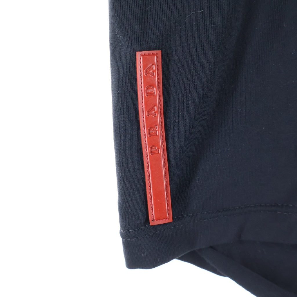 PRADA(プラダ) プラダスポーツ サイドジッパー付き クルーネック半袖Tシャツ カットソー ブラック レディース