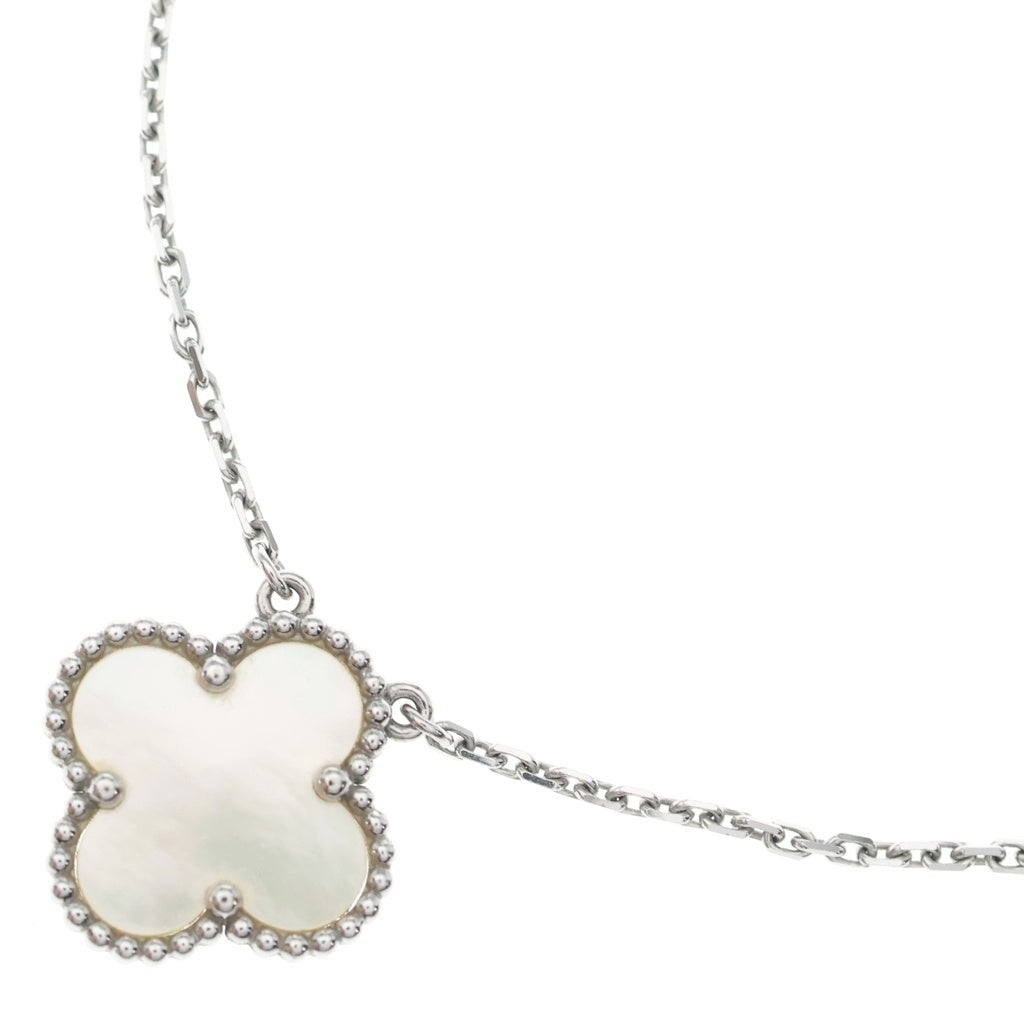 Van Cleef & Arpels(ヴァンクリーフアンドアーペル) ヴィンテージアルハンブラ ネックレス マザーオブパール ホワイトゴールド Au750 K18 WG VCARF48700 レディース