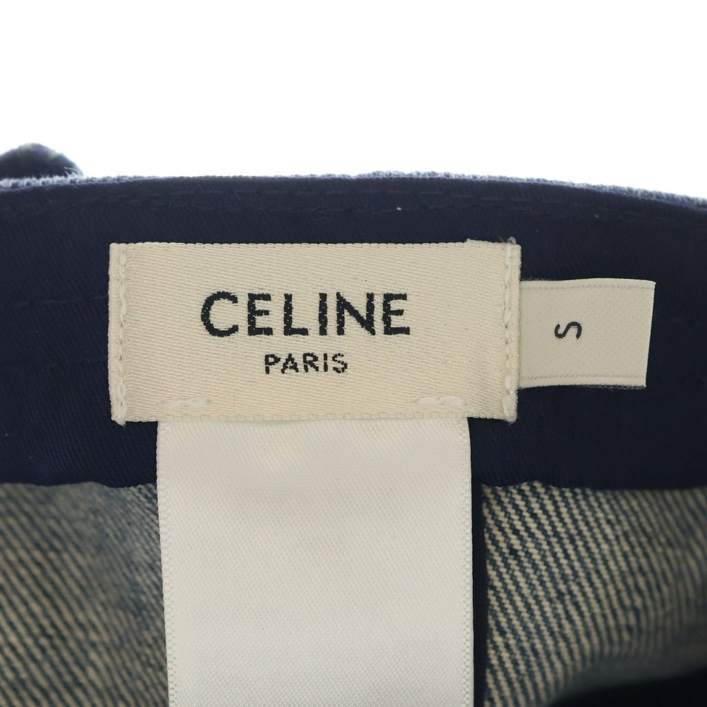 CELINE(セリーヌ) トリオンフ 刺繍ベースボールキャップ インディゴブルー デニム レディース