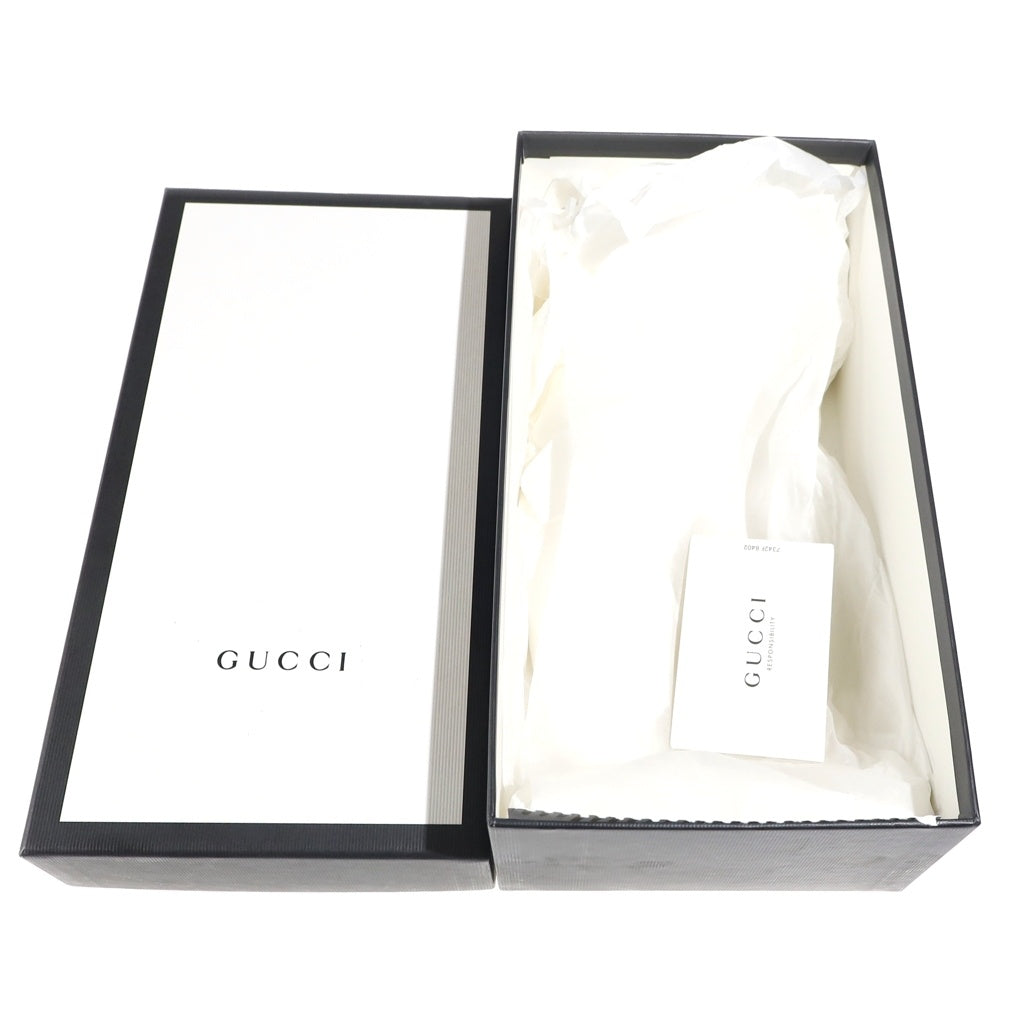GUCCI(グッチ) パール装飾 レザーヒールパンプス ブラック レディース
