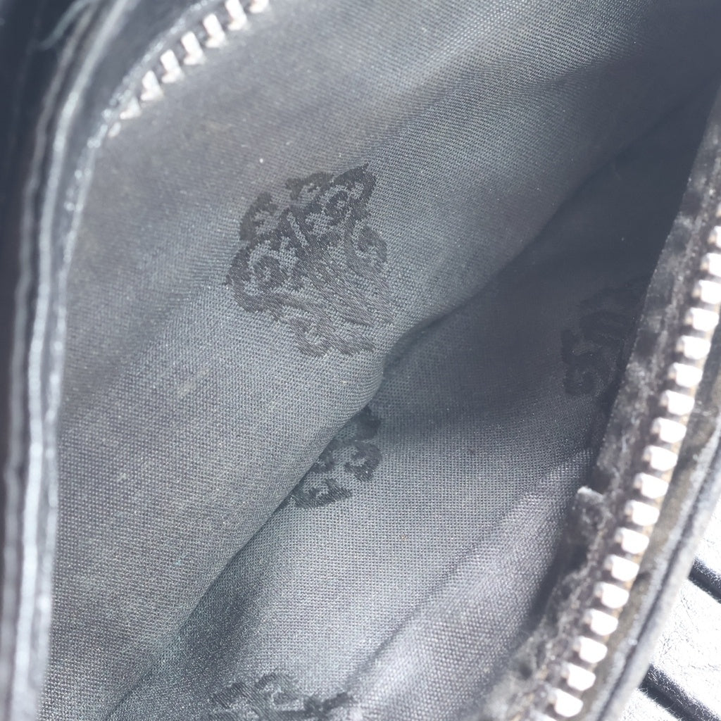 CHROME HEARTS(クロムハーツ) WAVE CROSS BALL ウェーブ クロスボールボタンレザーウォレット 長財布 カードケース ブラック