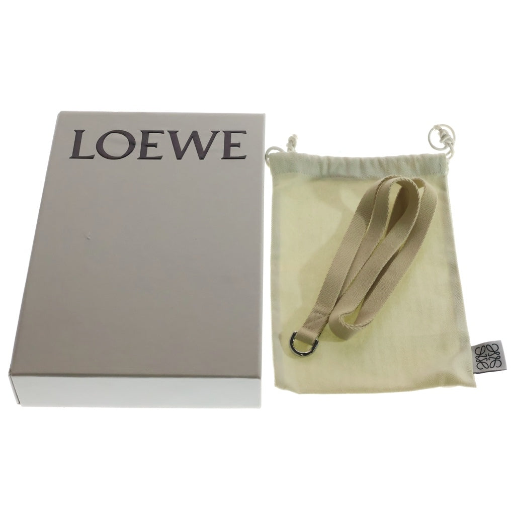 LOEWE(ロエベ) アナグラム マーメイド イビザ フォンポーチ ショルダーバッグ ネイビー×ベージュ キャンバス×レザー レディース
