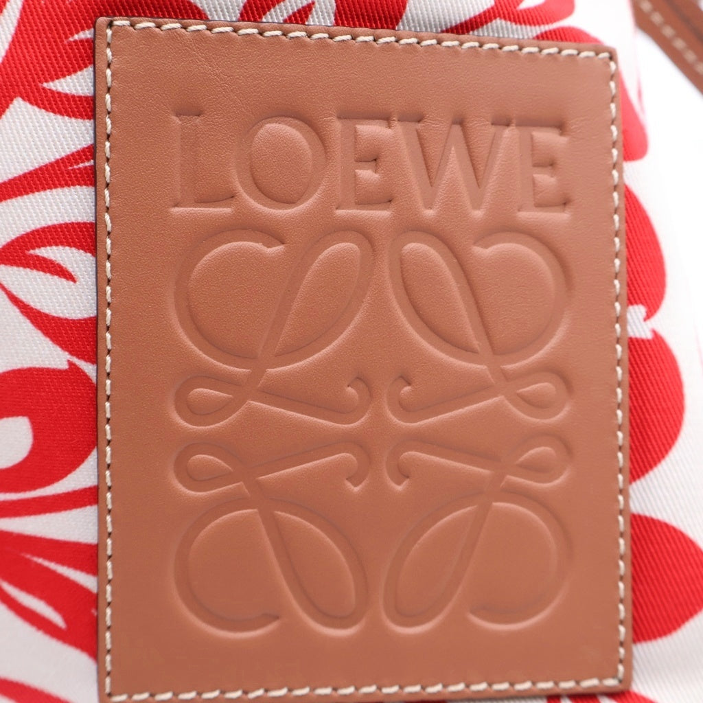LOEWE(ロエベ) ウィリアムドモーガン ドローストリングバッグ ショルダーバッグ ベージュ×レッド レザー レディース