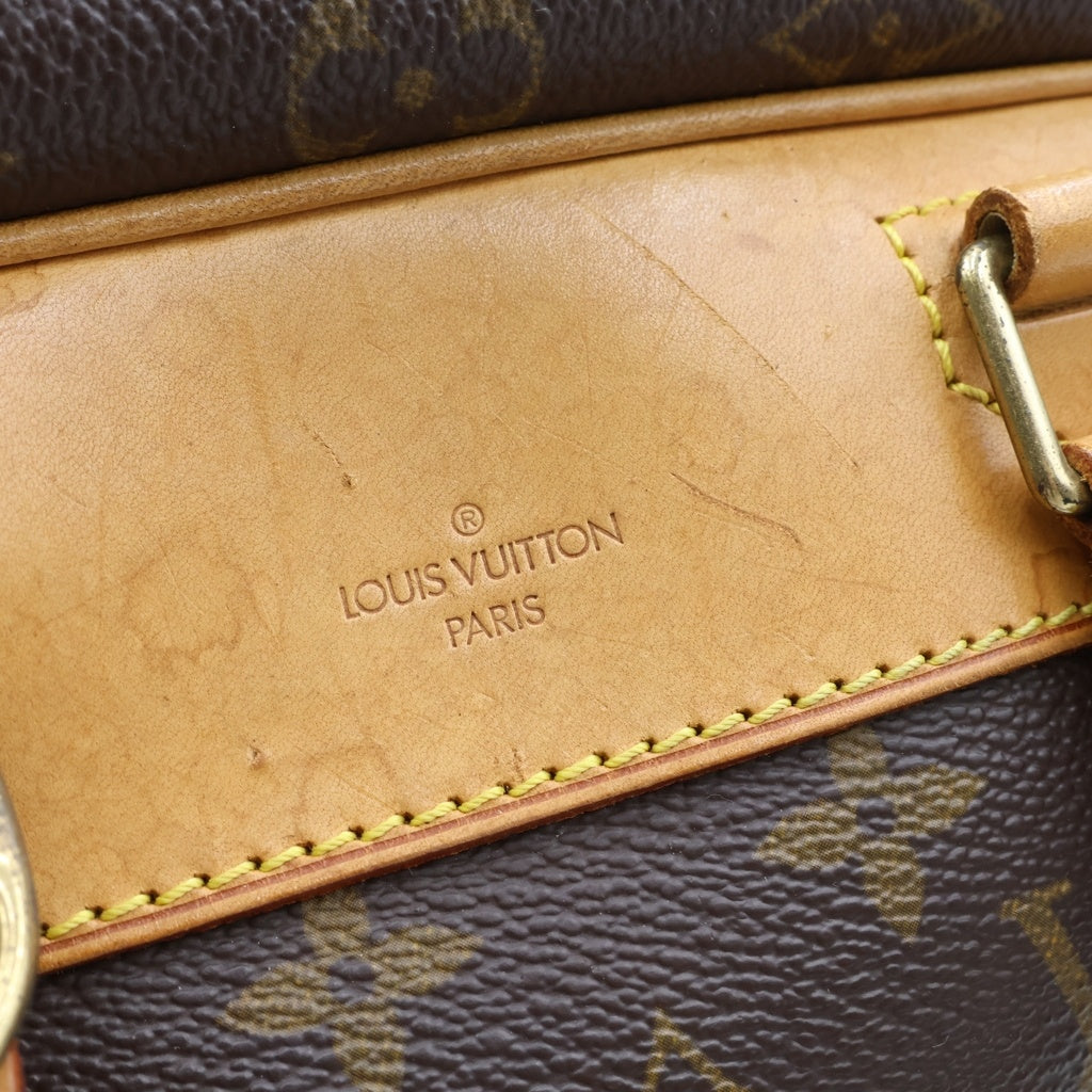LOUIS VUITTON(ルイヴィトン) モノグラム ドーヴィル ハンドバッグ ブラウン レザー×PVC M47270 ゴールド金具 レディース
