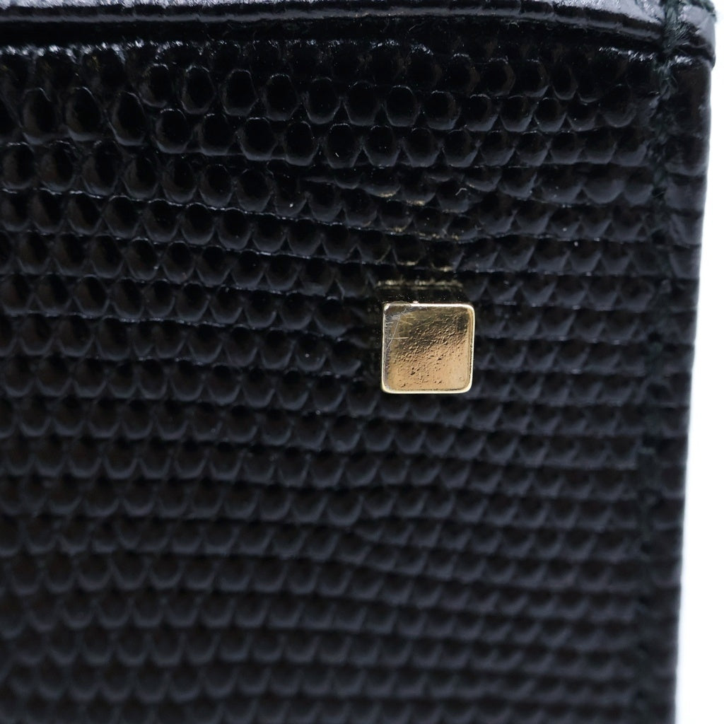 Salvatore Ferragamo(サルヴァトーレ フェラガモ) ヴァラリボン 型押しレザー 2WAY ハンド ショルダーバッグ ゴールド金具 ブラック レディース