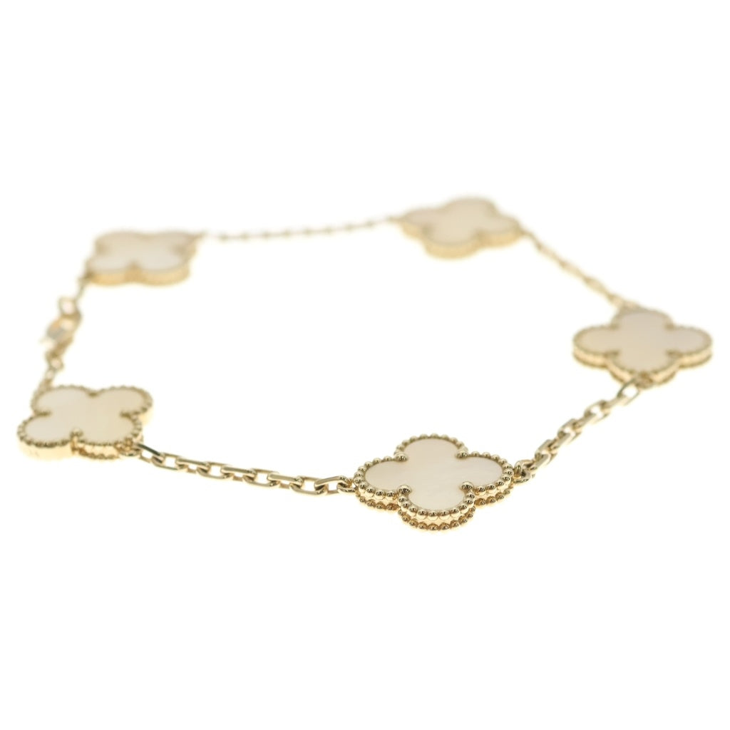 Van Cleef & Arpels(ヴァンクリーフアンドアーペル) ヴィンテージアルハンブラ マザーオブパール 5P ブレスレット Au750YG VCARA41800 レディース