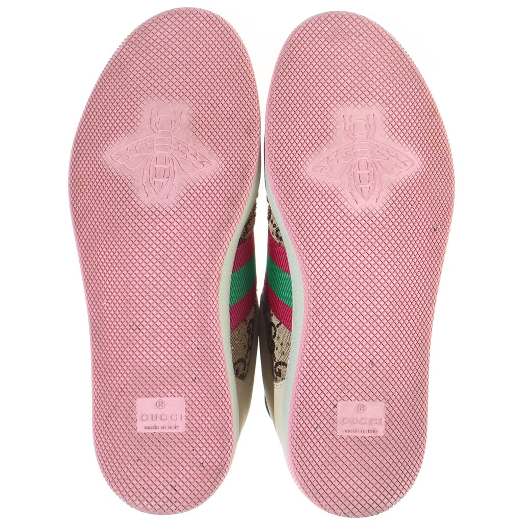 GUCCI(グッチ) GGクリスタル ローカットスニーカー ベージュ×ピンク スエード 677423 9SFR0 2587 レディース