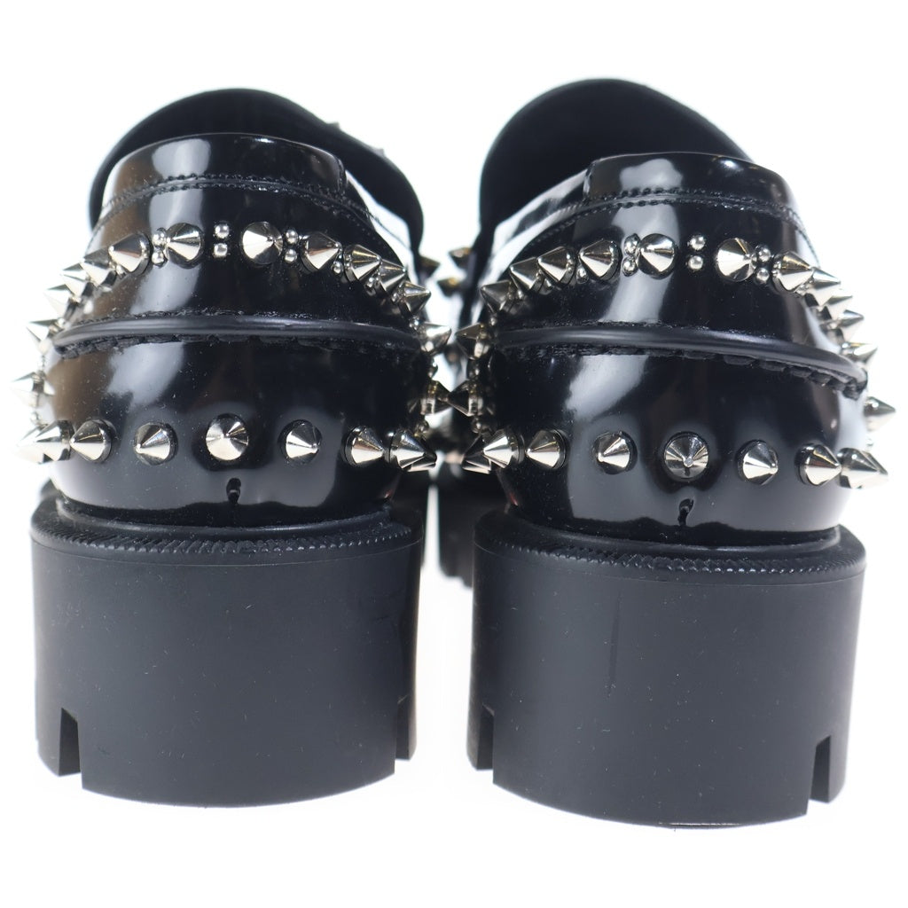 CHRISTIAN LOUBOUTIN(クリスチャンルブタン) MOC LUG SPIKBS FLAT スパイクスタッズ ローファー レザーシューズ ブラック レディース