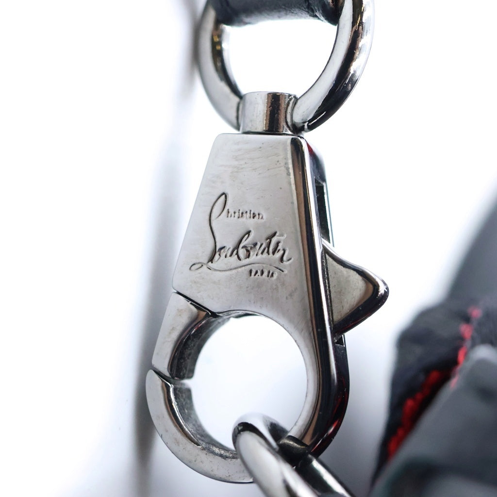 CHRISTIAN LOUBOUTIN(クリスチャンルブタン) ファンクスタッズ エクスプローラー ポーチ リュック ブラック×レッド レディース