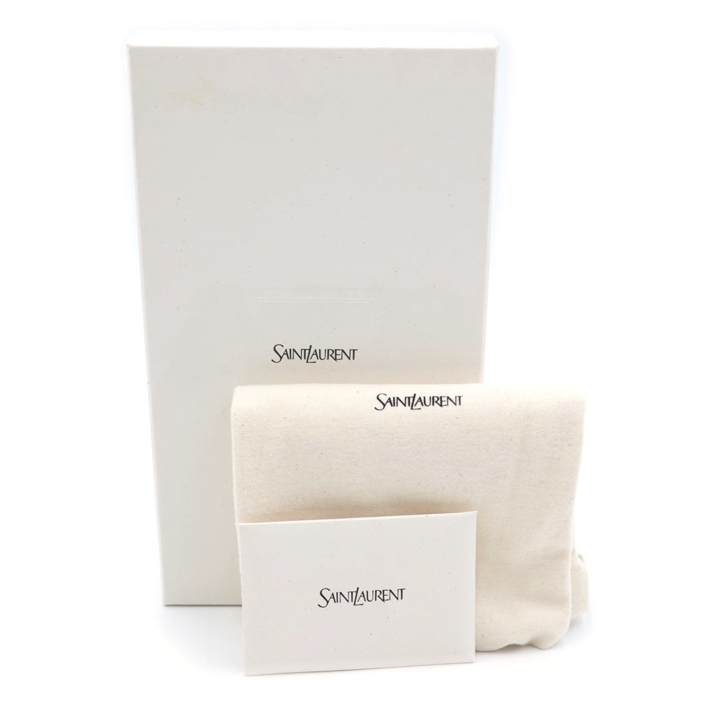 SAINT LAURENT PARIS(サンローランパリ) カサンドラ ロゴプレート Vステッチ レザー ラウンドファスナー ロングウォレット 長財布 ブラック ゴールド金具 358094 レディース