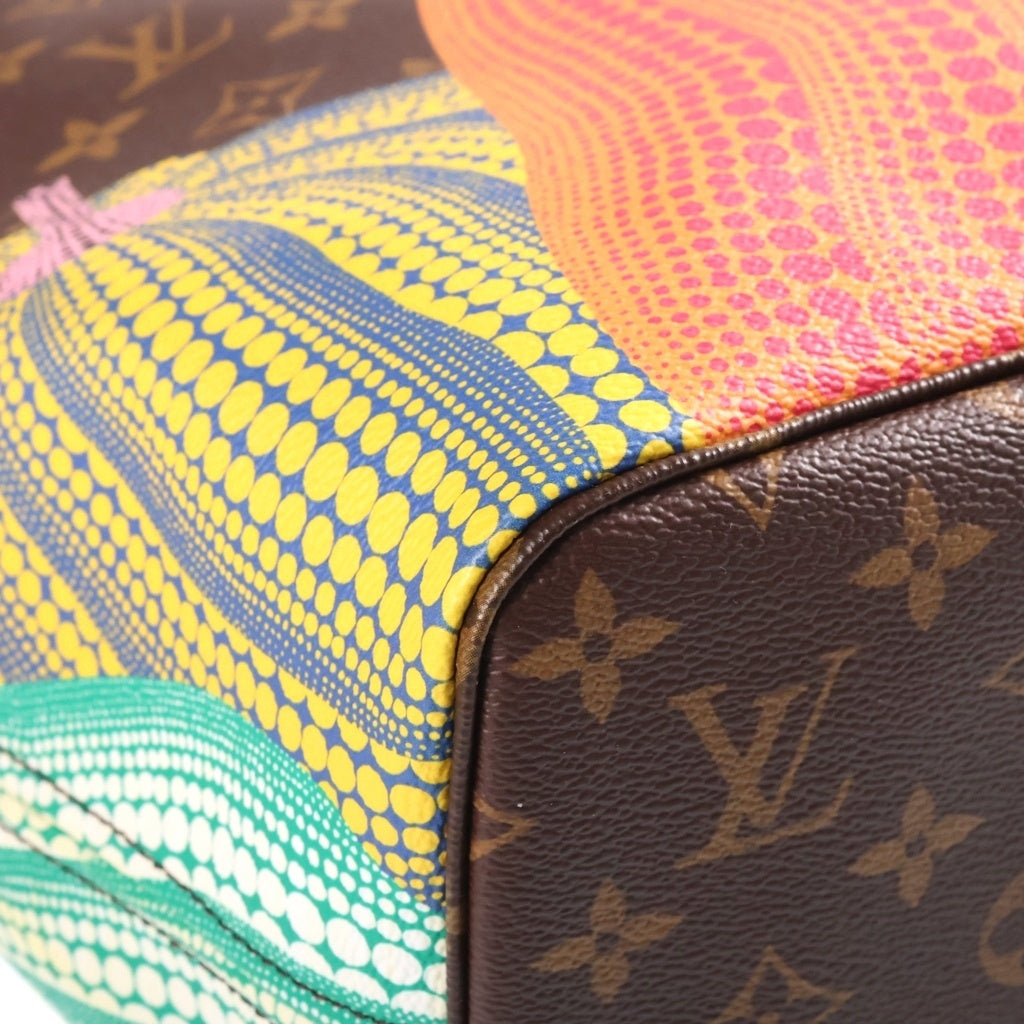 LOUIS VUITTON(ルイヴィトン) LV×YK モノグラム パンプキン ネヴァーフルMM ハンドバッグ トートバッグ ブラウン レザー×PVC M46468 ゴールド金具 レディース