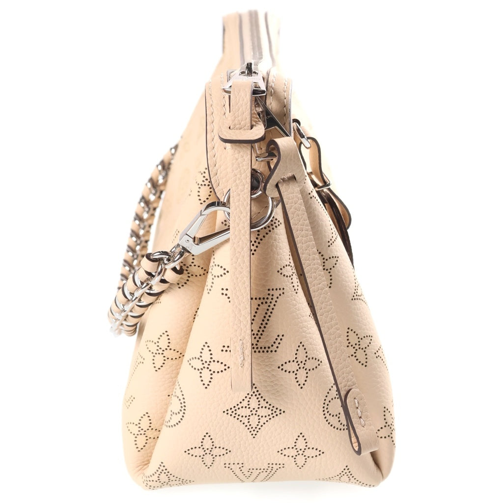 LOUIS VUITTON(ルイヴィトン) マヒナ ハンド・イット・オールPM 2WAYチェーンハンドバッグ ショルダーバッグ ベージュ レザー M24255 シルバー金具 レディース