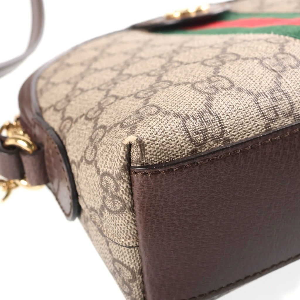 GUCCI(グッチ) GGスプリーム ショルダーバック ブラウン PVCレザー 499621 レディース