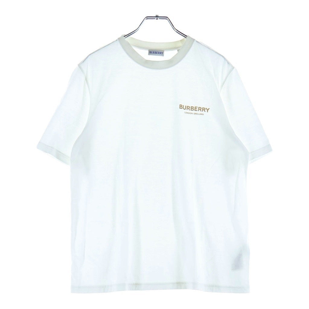 BURBERRY(バーバリー) ロゴプリント 半袖カットソー Tシャツ ホワイト コットン