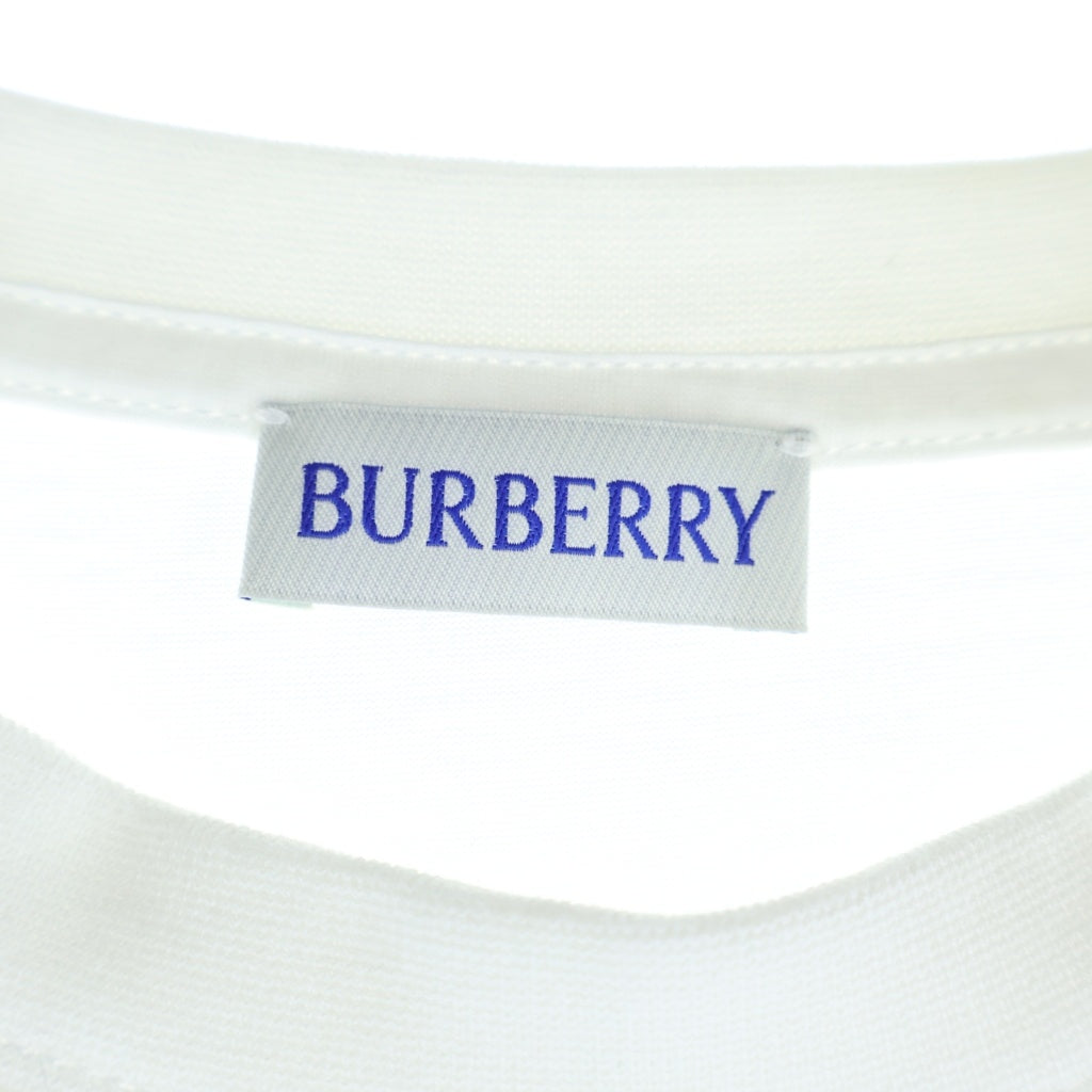 BURBERRY(バーバリー) ロゴプリント 半袖カットソー Tシャツ ホワイト コットン