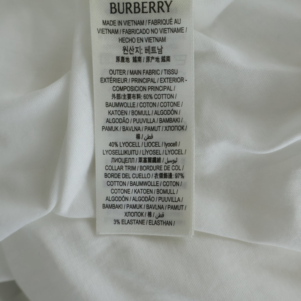 BURBERRY(バーバリー) ロゴプリント 半袖カットソー Tシャツ ホワイト コットン
