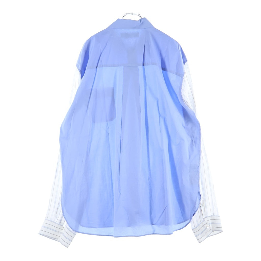 MARNI(マルニ) 22AW ポプリン ストライプ柄 切り替え 長袖シャツ ライトブルー CUMU0212Q2 UTC193