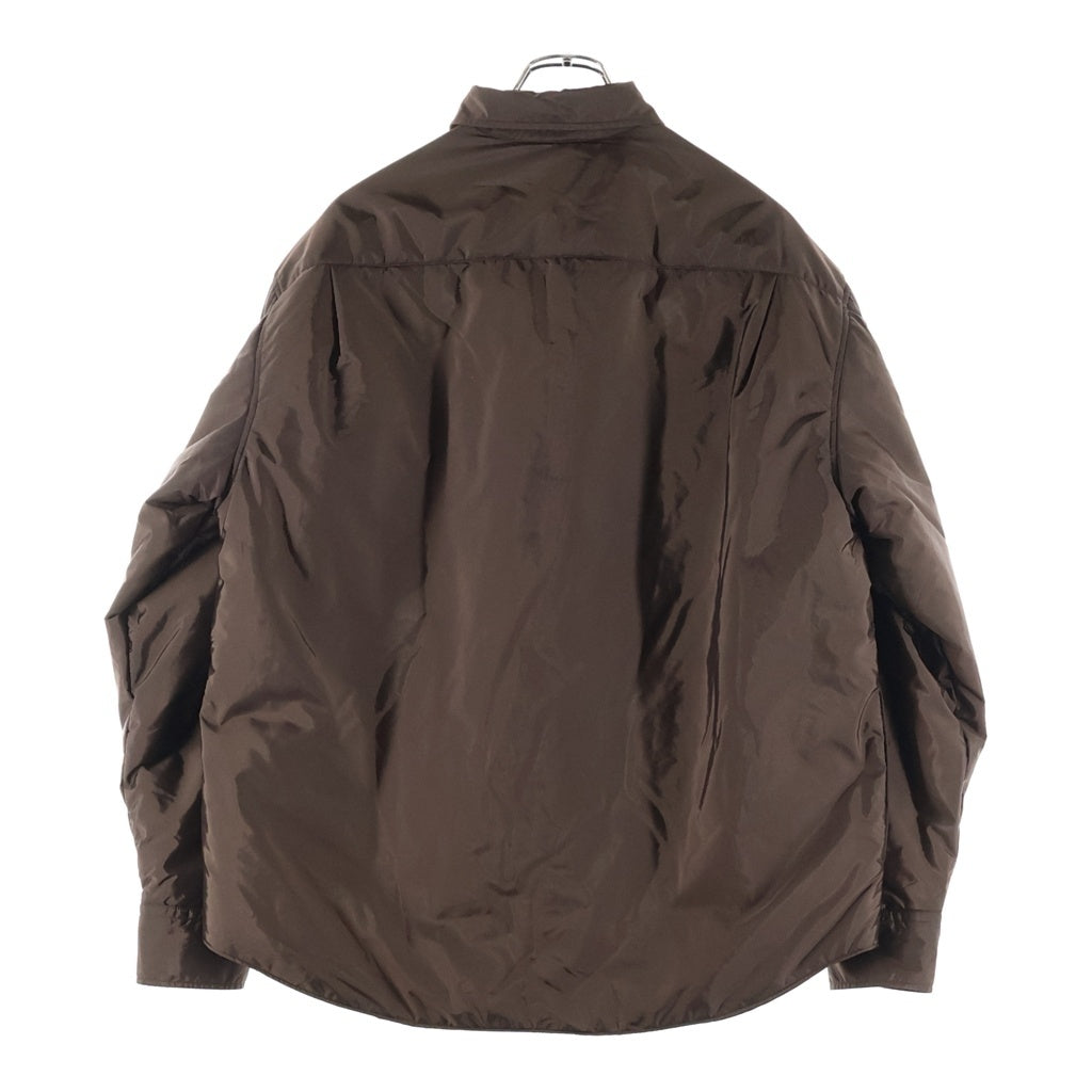 PRADA(プラダ) 25AW Light Re-Nylon Blouson Jacket ライトリナイロン トライアングルロゴプレート 中綿 シャツ ジャケット ブルゾン ブラウン SC823M
