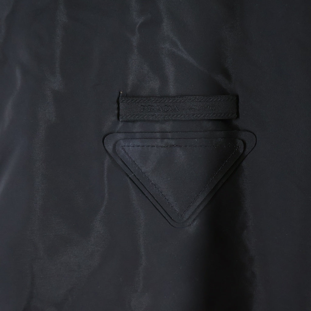 PRADA(プラダ) RE-NYLON Blouson Jacket リナイロン トライアングル ワッペンロゴ ジップアップ ブルゾン ジャケット ブラック SGC9121WQF