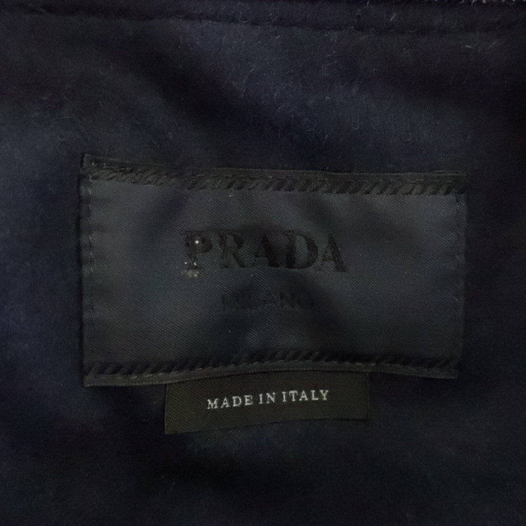 PRADA(プラダ) Denim and suede blouson jacket スエードレザー切り替え デニム トラッカー ジャケット ブルゾン インディゴ/ブラウン GEB291