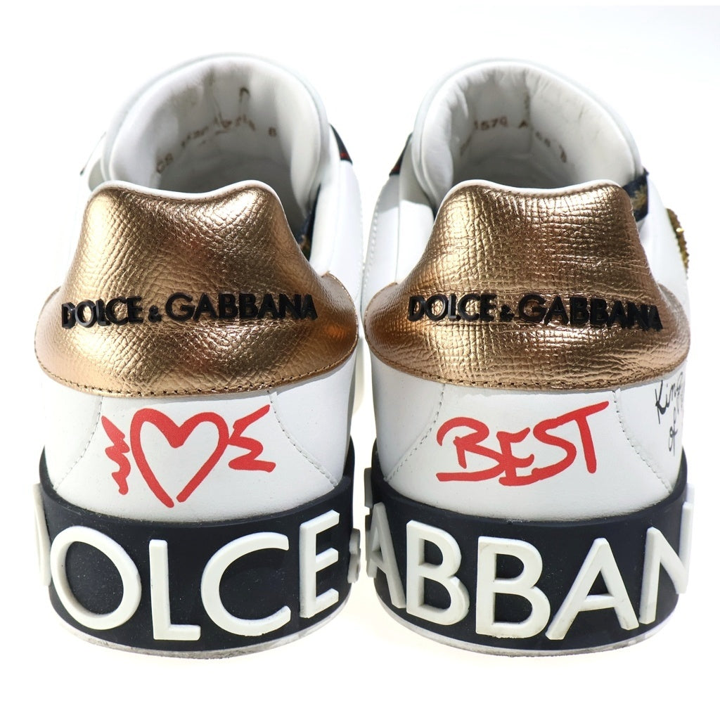 DOLCE & GABBANA(ドルチェアンドガッバーナ) ポルトフィーノ クラウンパッチ スニーカー ホワイト CS1570 AZ268