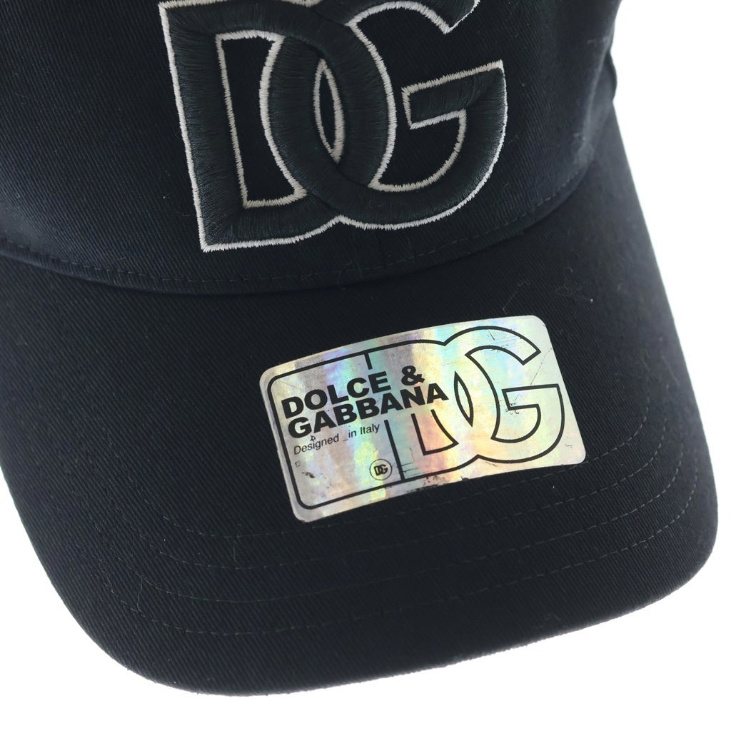 DOLCE & GABBANA(ドルチェアンドガッバーナ) ベースボールキャップ ブラック コットン 帽子 HA GH590Z GI334