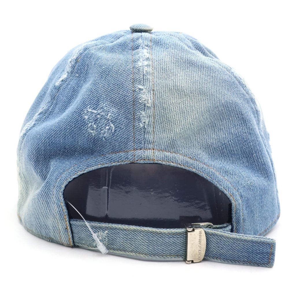 DOLCE & GABBANA(ドルチェアンドガッバーナ) デニムベースボールキャップ ライトブルー コットン HA GH881A G8KE2 I