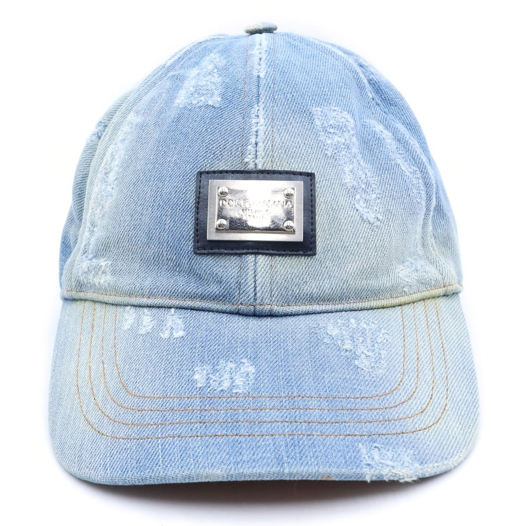 DOLCE & GABBANA(ドルチェアンドガッバーナ) デニムベースボールキャップ ライトブルー コットン HA GH881A G8KE2 I