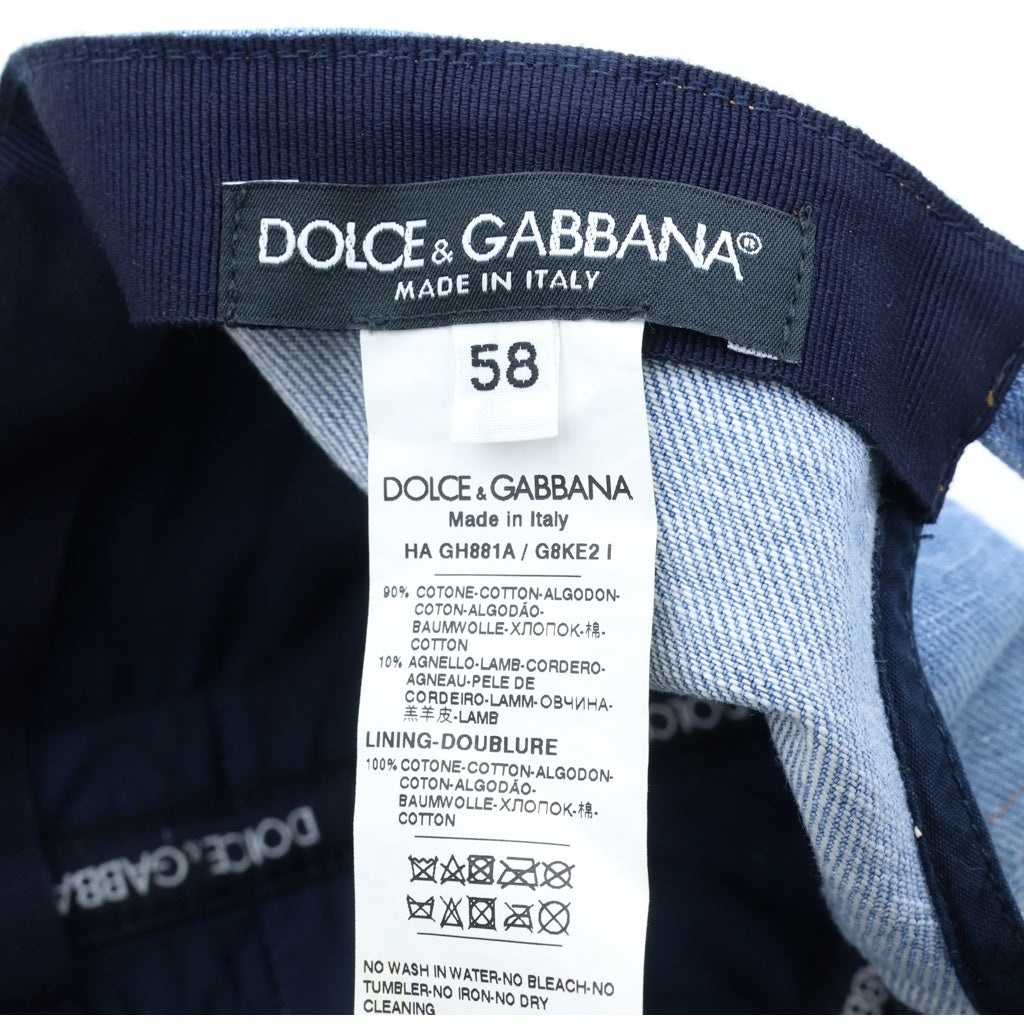 DOLCE & GABBANA(ドルチェアンドガッバーナ) デニムベースボールキャップ ライトブルー コットン HA GH881A G8KE2 I