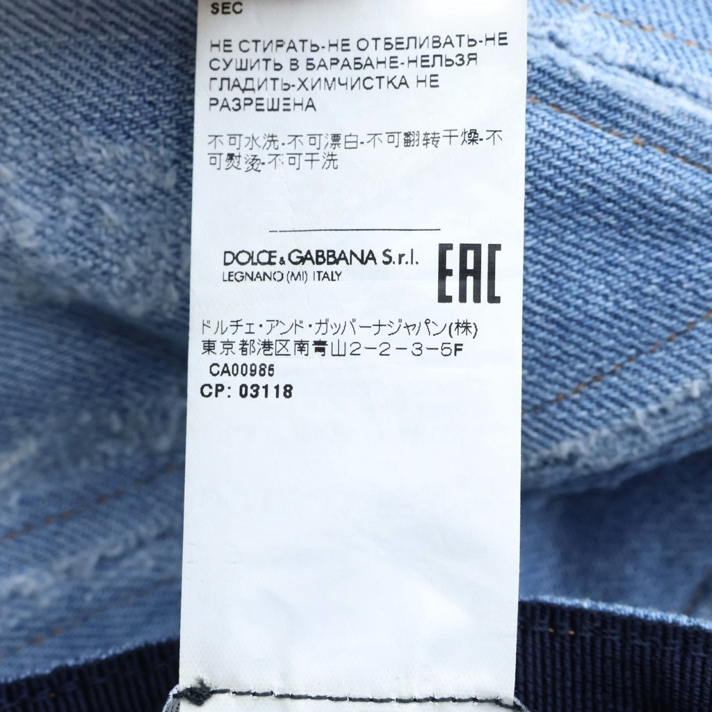 DOLCE & GABBANA(ドルチェアンドガッバーナ) デニムベースボールキャップ ライトブルー コットン HA GH881A G8KE2 I