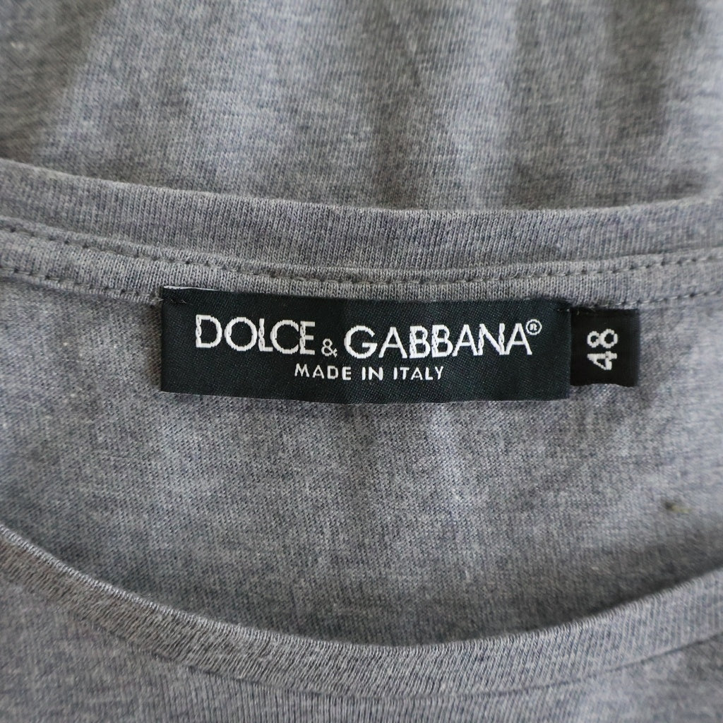 DOLCE & GABBANA(ドルチェアンドガッバーナ) キングクラウンプリント 半袖Tシャツ グレー コットン JT G8IG8T G7OPS