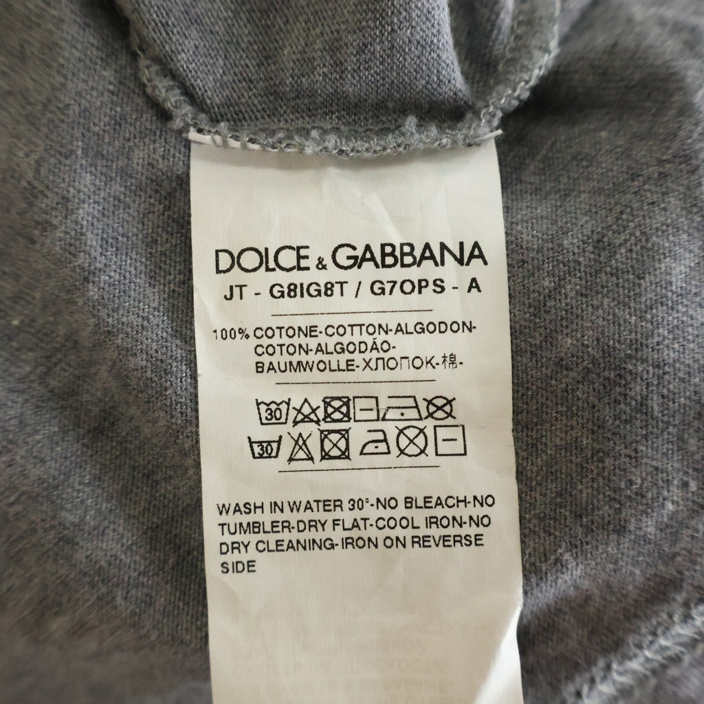 DOLCE & GABBANA(ドルチェアンドガッバーナ) キングクラウンプリント 半袖Tシャツ グレー コットン JT G8IG8T G7OPS