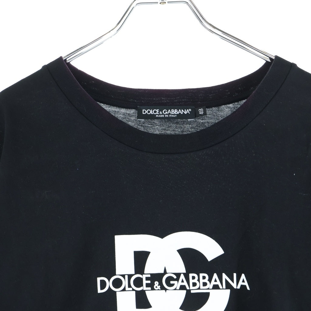 DOLCE & GABBANA(ドルチェアンドガッバーナ) DGロゴ 半袖カットソー Tシャツ ブラック コットン G8PN9T G7M1C A