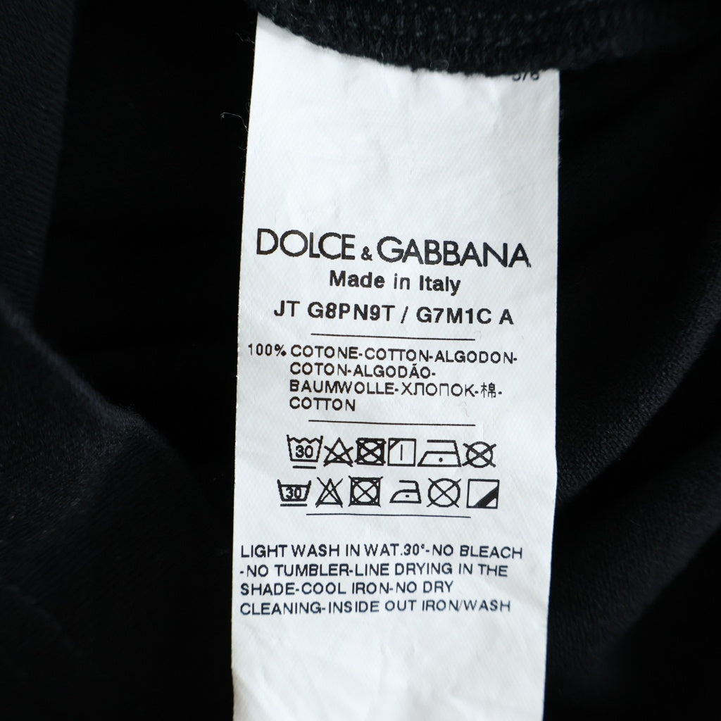 DOLCE & GABBANA(ドルチェアンドガッバーナ) DGロゴ 半袖カットソー Tシャツ ブラック コットン G8PN9T G7M1C A